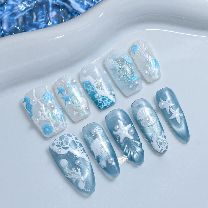 Summer Nail Stickers With Shell And Starfish Designs For Nails_voghion.com