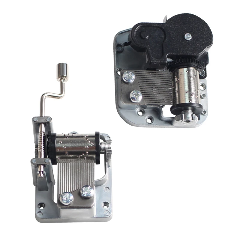 Mini Hand Cranking Music Movement Five Songs Choice DIY Music Box Home Decorative Collectibles Mechanical Hand Crank Box