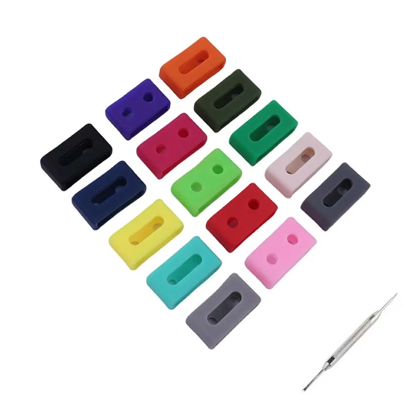 Unisex Resin Ring Silicone Rubber Watch Accessory with Movable Loop Buckle (Multiple Sizes Available)