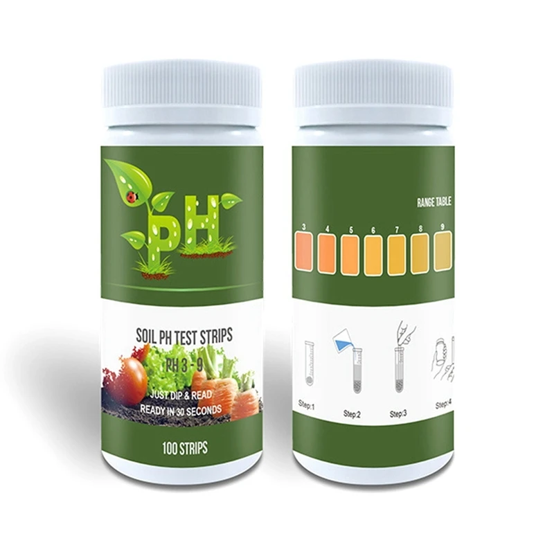 Soil PH Paper Test Kit 200 Tester Strips (3.5-9 Range) For Testing Garden Home Lawn Grass Vegetable Gardening