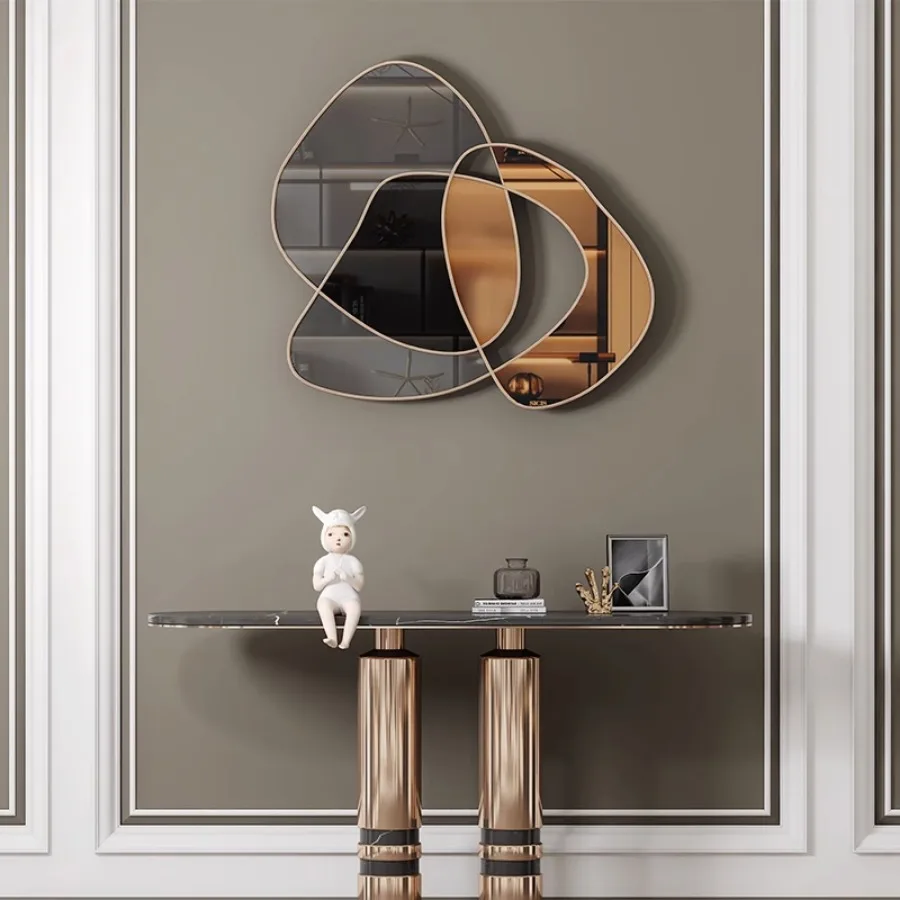 

Aesthetic Mirror Decoration Wall Lace Women Makeup Mirror Sheet Bathroom Vanity Bedroom Living Room Desk Specchio Room Decor