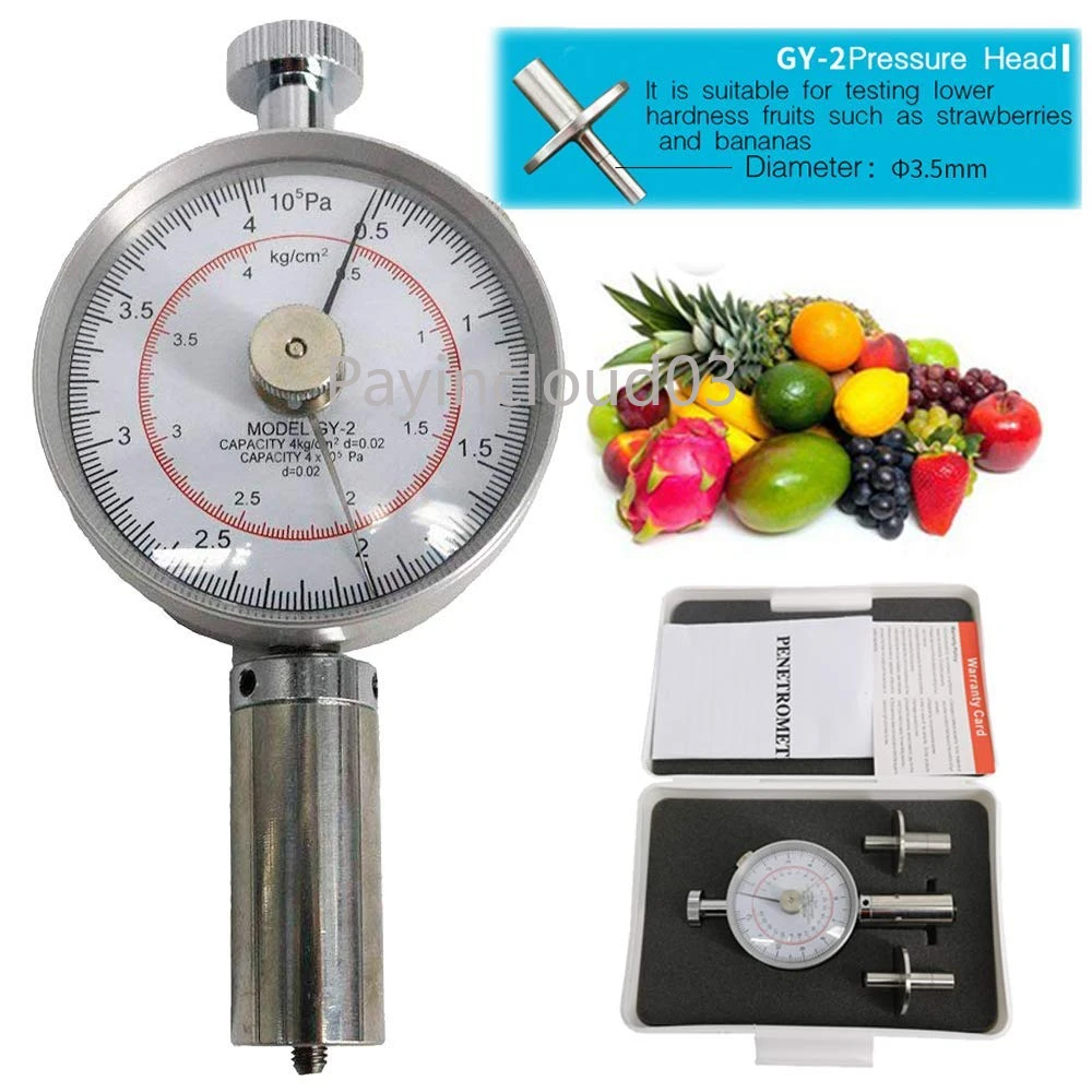 

Fruit Penetrometer Fruit Hardness Tester Meter Fruit Sclerometer With Range 0.5-4kg/cm2 For Apple Pear Strawberry Grape Etc