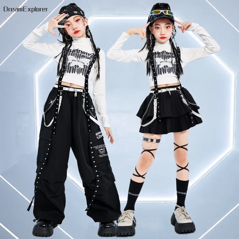 Hip Hop Girls Cool K-pop Crop Top Street Dance pantaloni Cargo