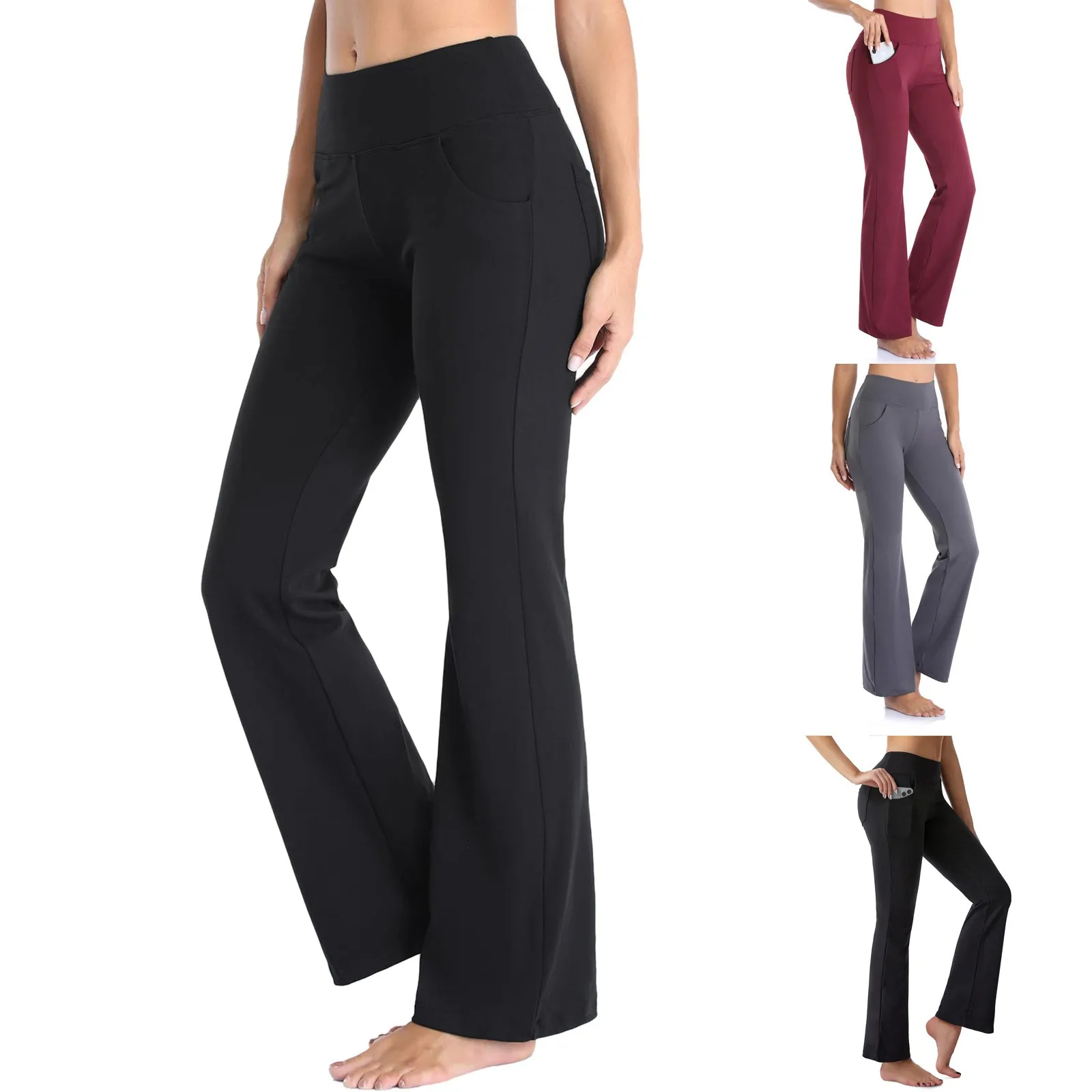 Flared Yoga Pants Women Pocket Flare Yoga Pants Pockets Flared