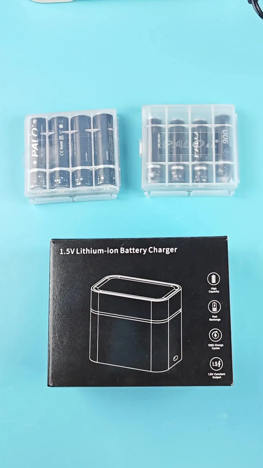 Batterie AA Ricaricabili Al Litio Con Caricabatterie – 3000 MWh, 1.5V, Lunga Durata E Scatola Integrata