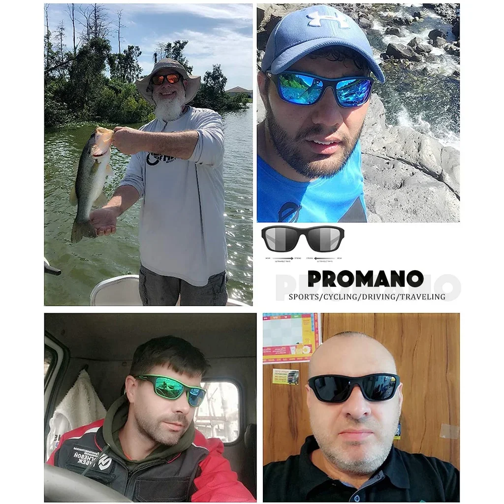 SOMOC Occhiali da Sole da Uomo Donna Polarizzati, 100% Protezione UV400 per Guidare la Pesca, occhiali da sole da guida moda SP6053, BLU