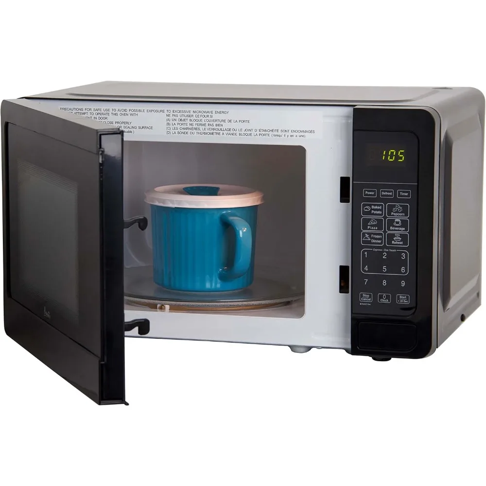Microwave Oven 700W Compact with 6 Pre Cooking Settings, Speed Defrost, Electronic Control Panel and Glass Turntable 2