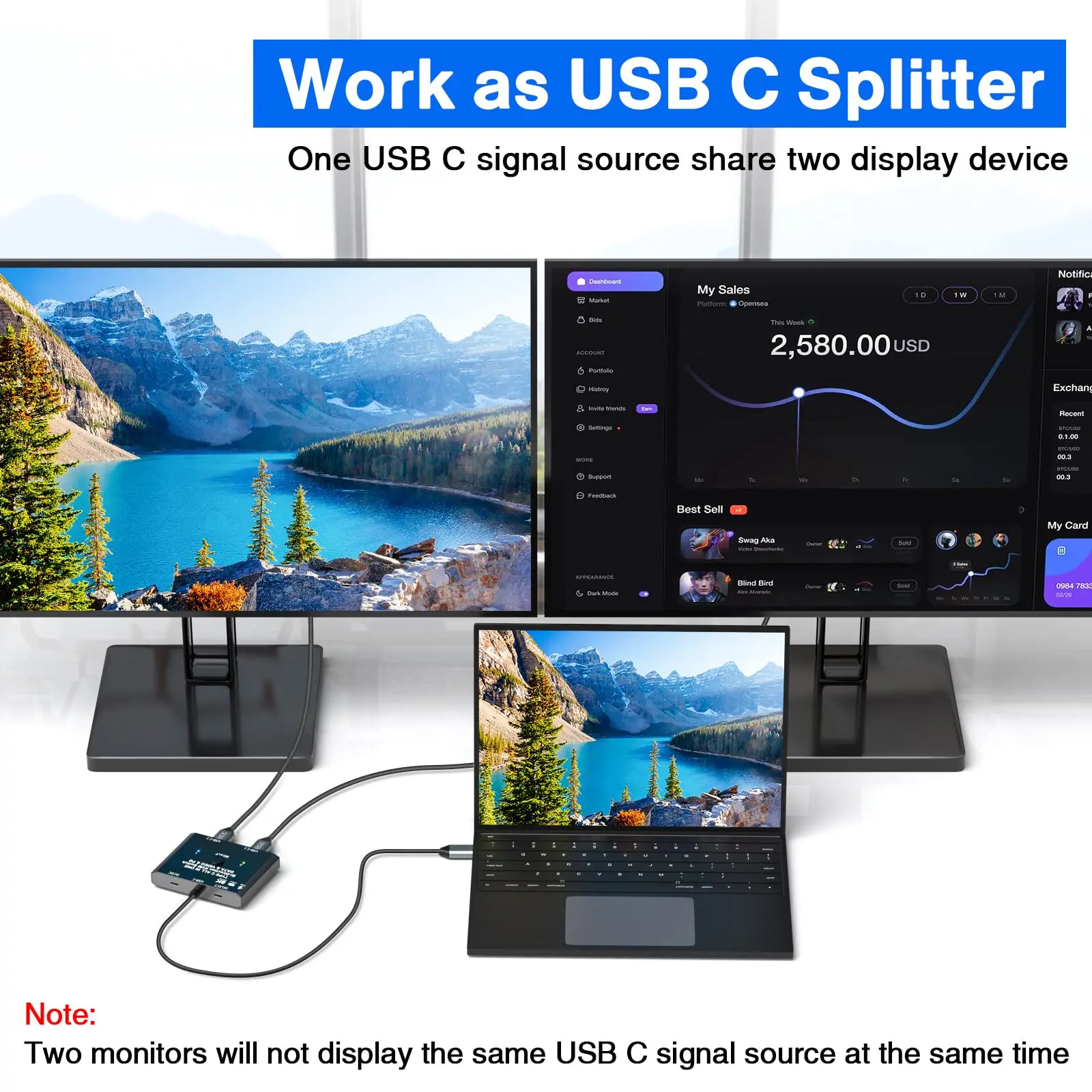 双方向USBスイッチ,2 in 1,タイプC,kvmスイッチ,ビデオ/10gbps