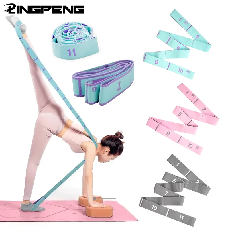 Multi Stage Yoga Stretch Band Latin Dance Stretch Band Correct Posture 11 Grid Elastic Digital Pose yoga resistance bands