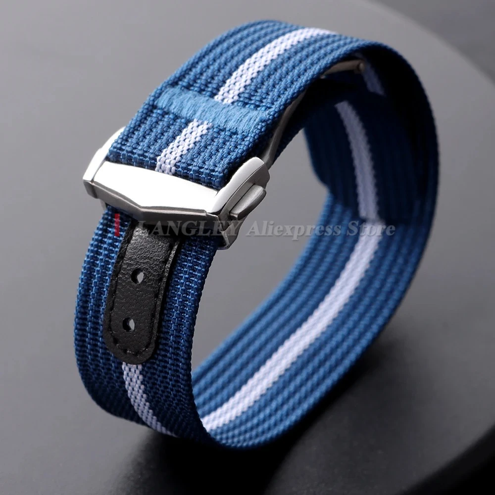 Durable Nylon Waterproof Watch Strap with Folding Buckle - Sporty and Stylish Wristband
