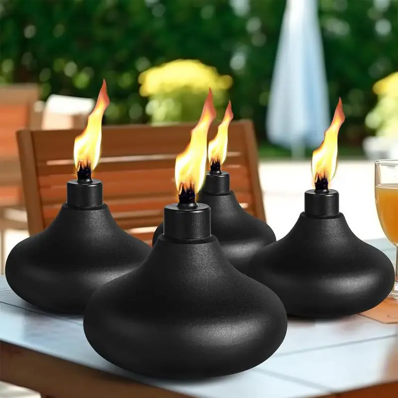 Metal Tabletop Torch Citronella Torches Refill Canister Tabletop Lantern Flame Light Patio Metal Torch Sturdy Long Lasting