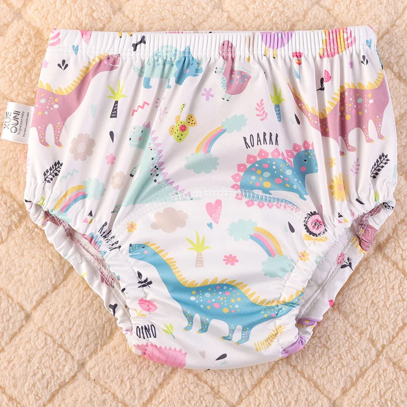 Baby Training Pants Gauze Diaper Short Cartoon Cotton Ocean Shark Dinosaur Vegetables Waterproof Gift