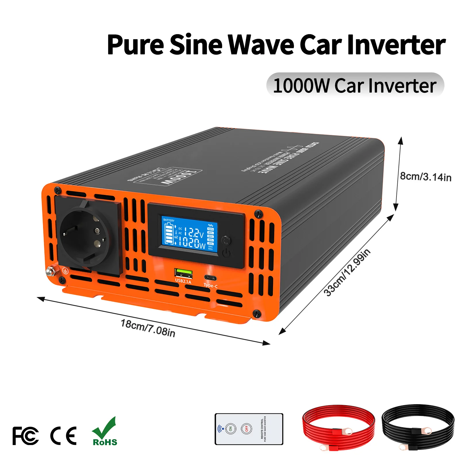 DATOUBOSS純正弦波カーインバーター4000W DC12V 24V 36V 48V 60V 72V
