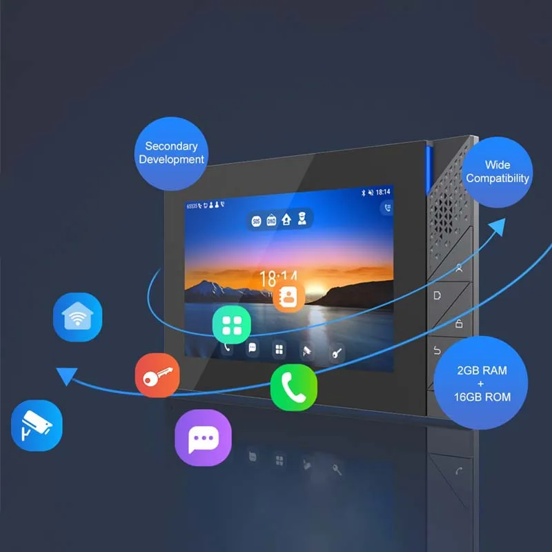 Fanvil i55A New 7 Inch 1080P SIP Video Intercom Display PoE Powered Hands-free Real-Time Video Door Phones With Android 9.0 OS