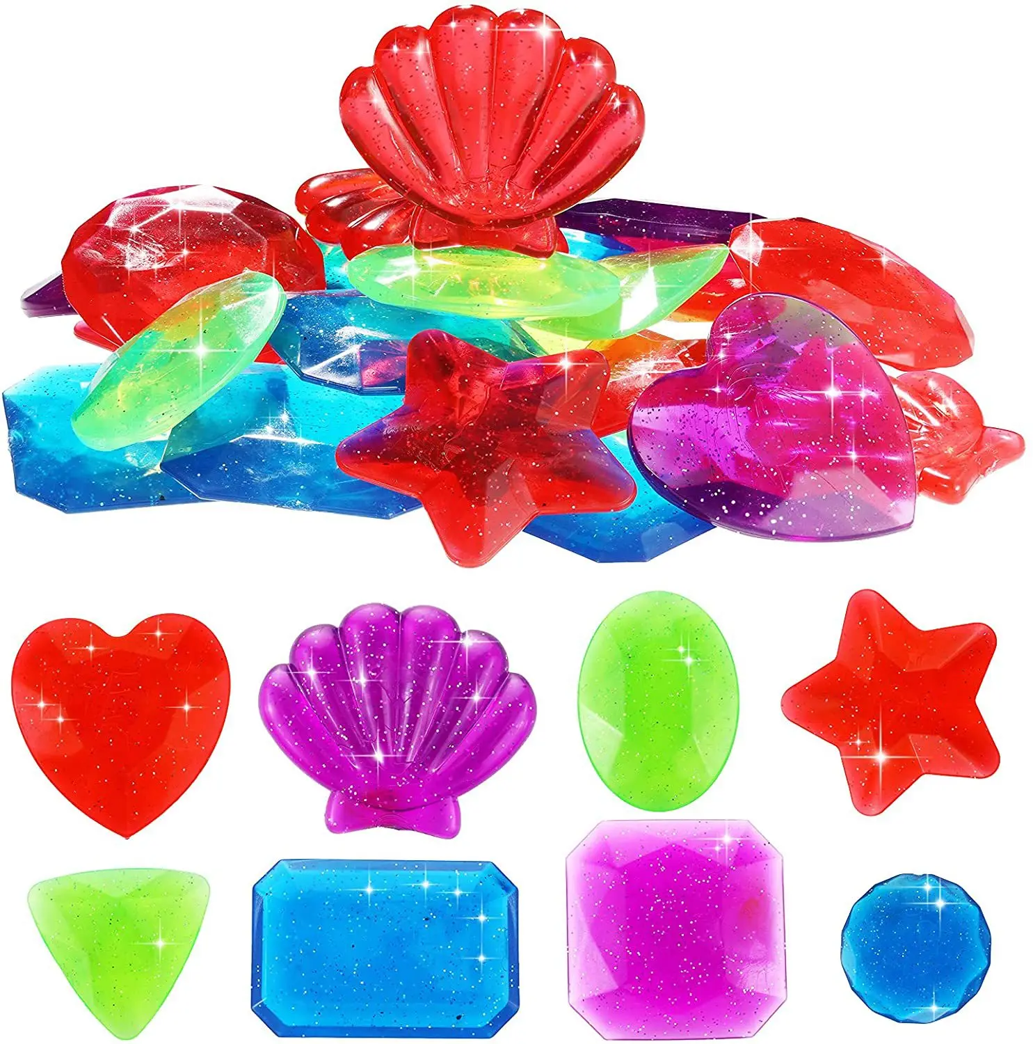 Pool Diving Toys Swimming Pool Sinkers  Simulation Fake Gems Colorful Diamonds Interactive Training Grip Toys For Kids Boys 6