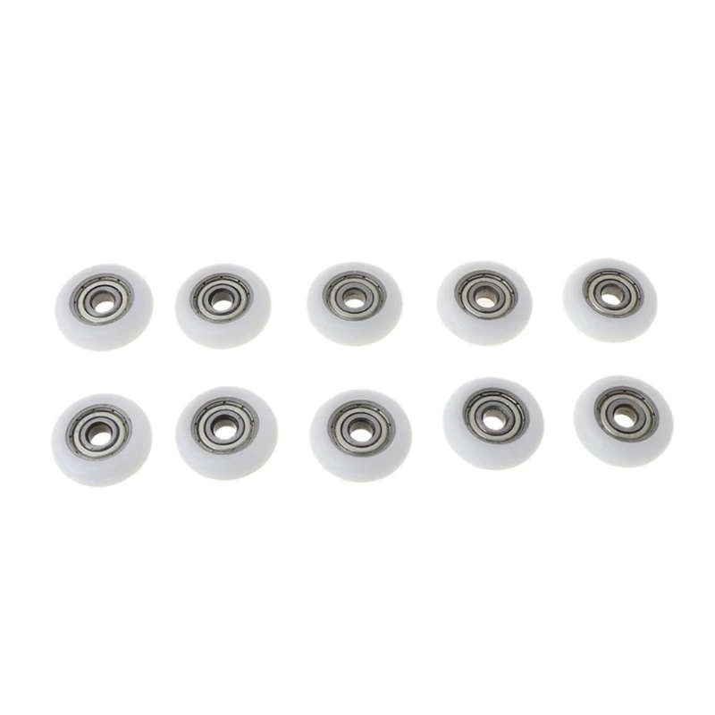 10Pcs Nylon Plastic Round Pulley Replacement Sliding Bearing Pulley Roller Wheel
