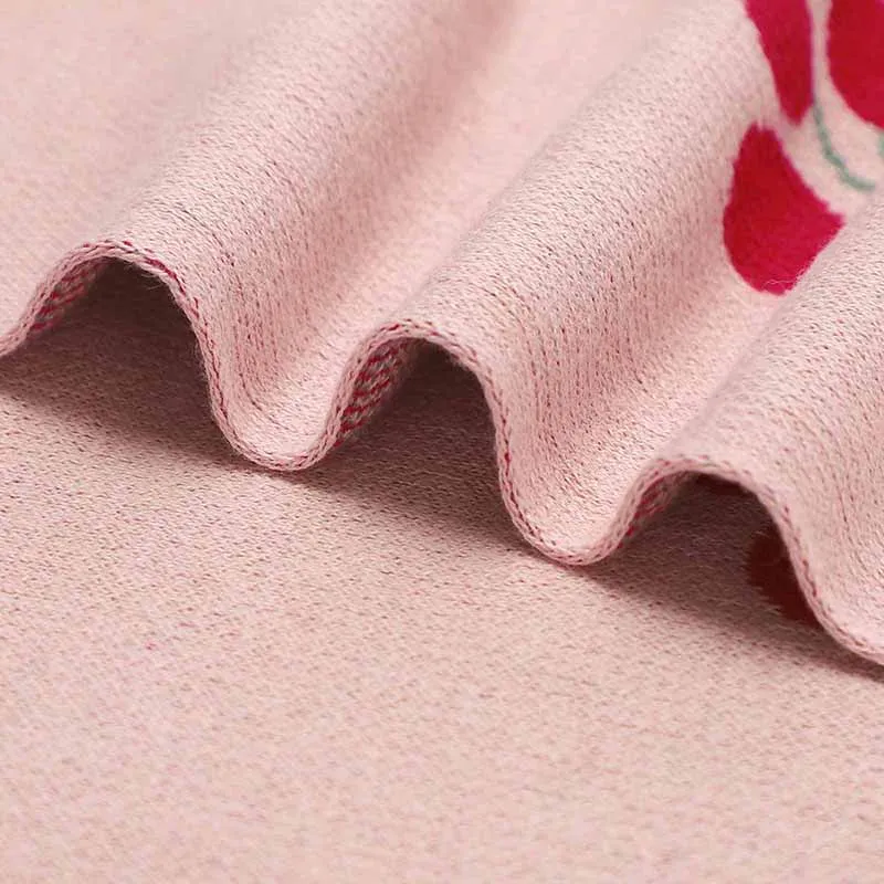 Cute Cherry Print Infant Throws Shawls Skin-friendly Muslin Baby Boys & Girls Swaddle Blankets 0-24 Months Baby Security Blanket 4