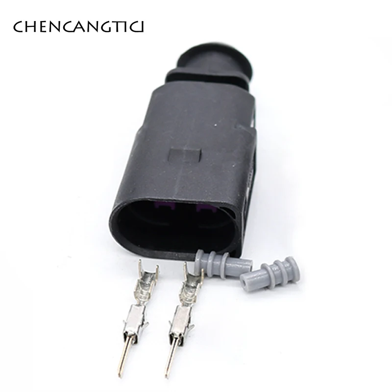 Wire Connector Terminals Wire Connector Electrical Connectors Electrical Connector Cable Connector 1 Set 2 Pin Auto Temp Sensor Plug Deflation Valve Socket Waterproof Electrical Wire 1.5mm Connector 1J0973802 1J0973702