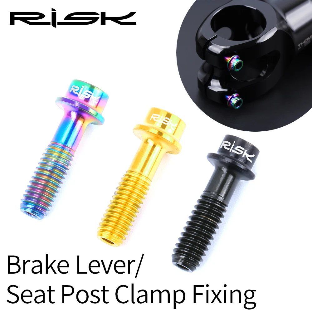 RISIKO 2PCS M5 * 18mm Bike Vorbau Lenker Befestigung Titan Ti Schrauben Festen Schrauben Hohl Leichte für MTB fahrrad Sattelstütze Clamp – Detail 8