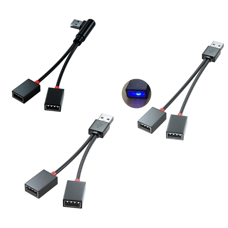 1In2OutCarUsbSplitterMultifunctionAdapterCordChargingCable