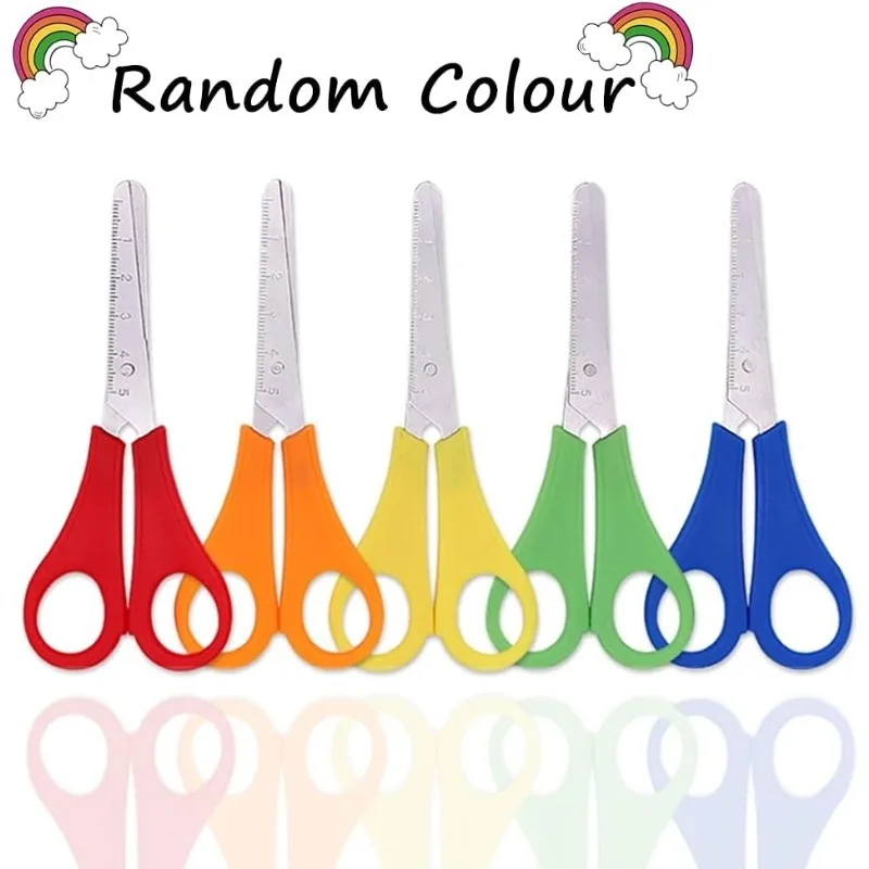 For School Office Home12 Pcs Children Safety Scissors Plastic Handle Paper Scissors Scissors with Centimeter Scale - 3