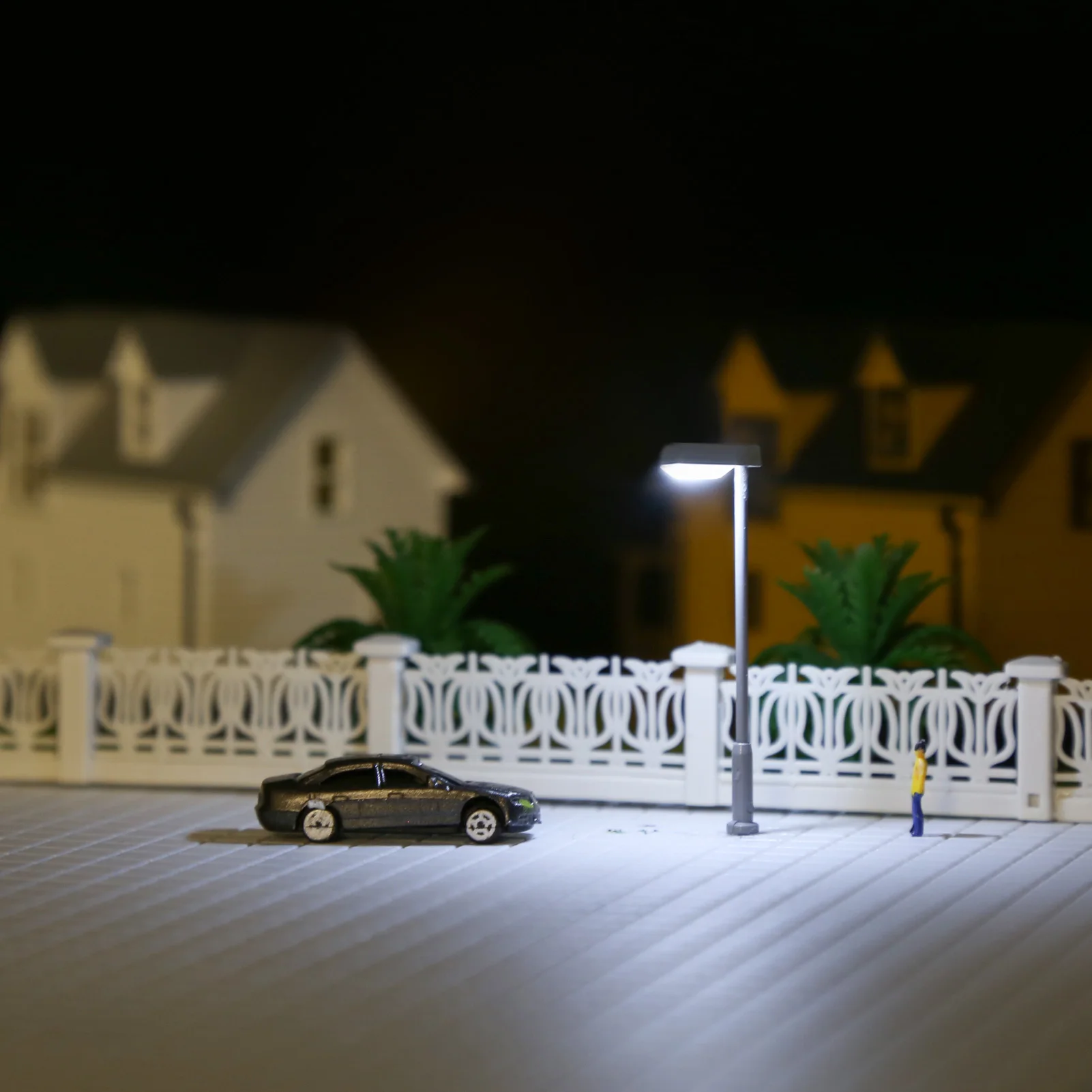 5 Pezzi Modellini Treni Z Scala 1:220 Lampioni In Metallo Led Bianco Brillante Ld09Zwgr