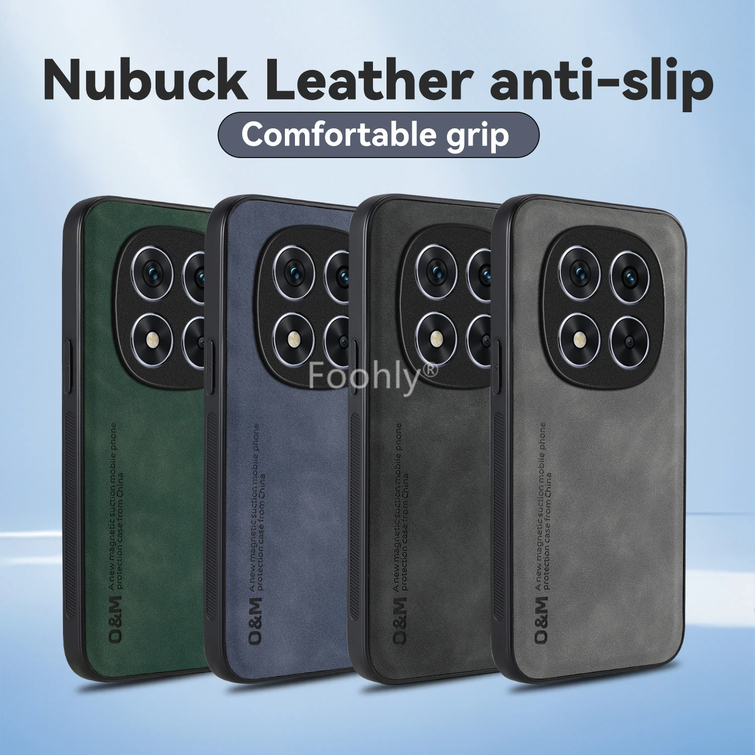 Nubuck Leather Magnetic Shockproof Protective Phone Case
