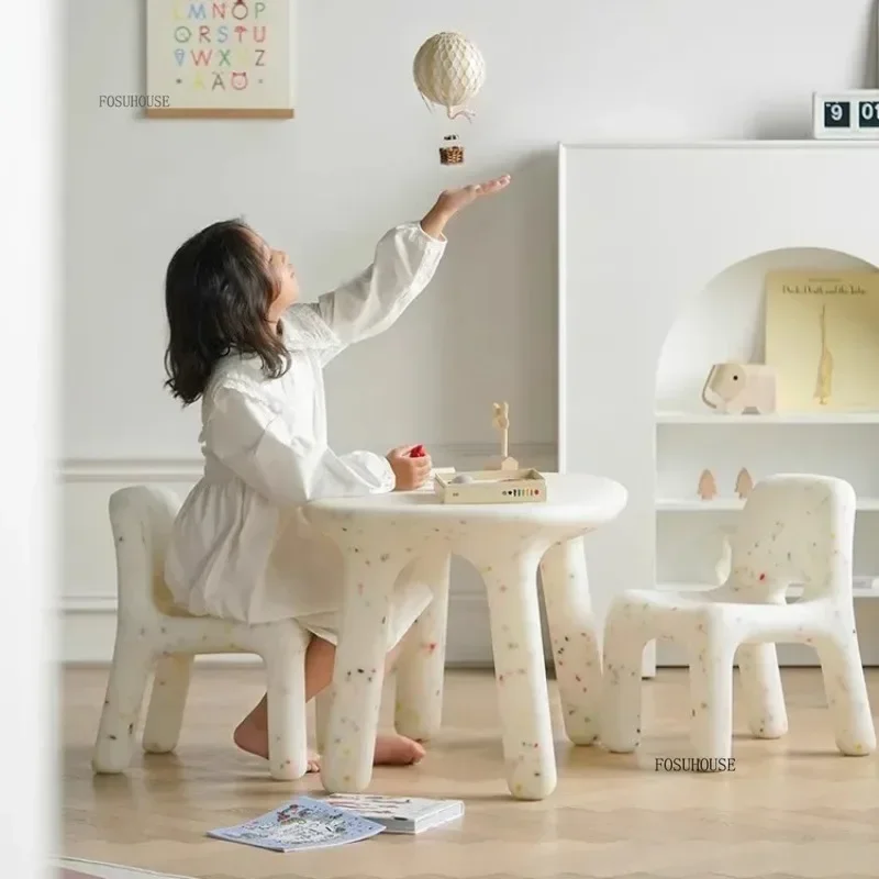 Modern Plastic Study Table and Chairs Set for Kids Table Chair Stool Kindergarten Children Strong Durable Tables Furniture