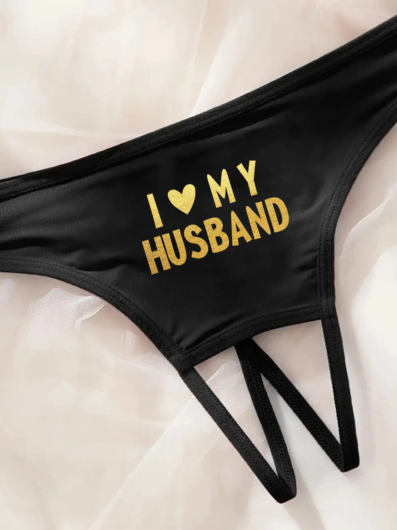 Women Sexy Panties Crotch Opening Thong with I Love My Husband Prints Briefs Intimates Lingerie S M L XL women panties,female underwear