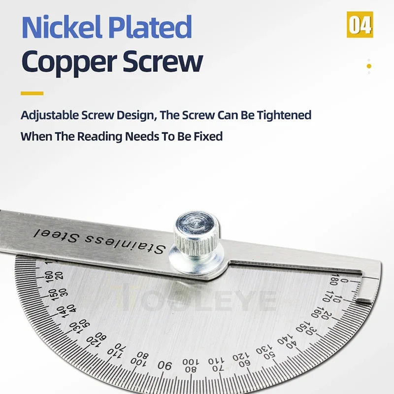Angle Measuring Tool Angle Protractor Woodworking Measuring Tool 180 Degree Protractor Metal Angle Finder Angle Ruler Woodworking Tools Measuring Ruler Meter Stainless Steel Goniometer