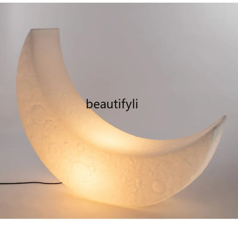 

Art Ins Warm Moon-Light Lamp Bedroom Living Room Floor Lamp Recliner Outdoor Crescent Atmosphere Lamps fairy garden miniatures