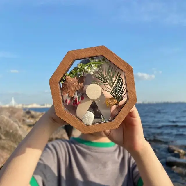 Wooden Kaleidoscope Wood Cutely Magnifier Toy Interactive Logical Rotating Kaleidoscope Baby Classic Toys Kids Educational Toys 4