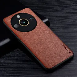 Custodia per telefono in pelle litchi retro premium - Cover posteriore stile business
