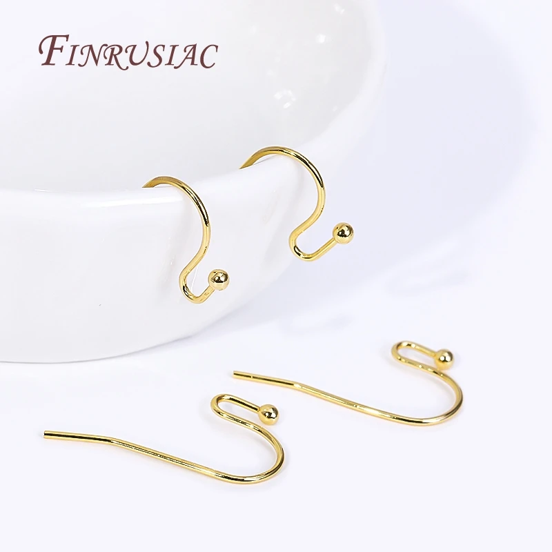 

High Quality Earring Hooks For DIY Earwire Jewelry Making Supplies 18K Gold Plated Ear Wire Findings Wholesale