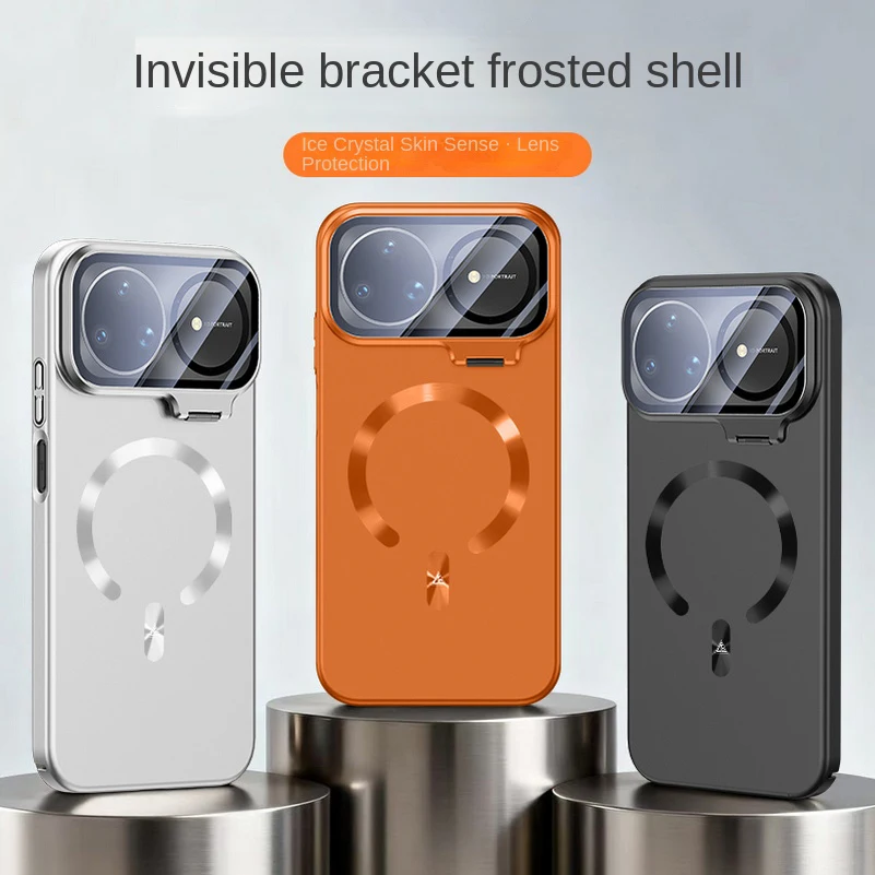 Scratch-Resistant Back Plate with Invisible Camera Holder and Magsafe Ring Protective Case