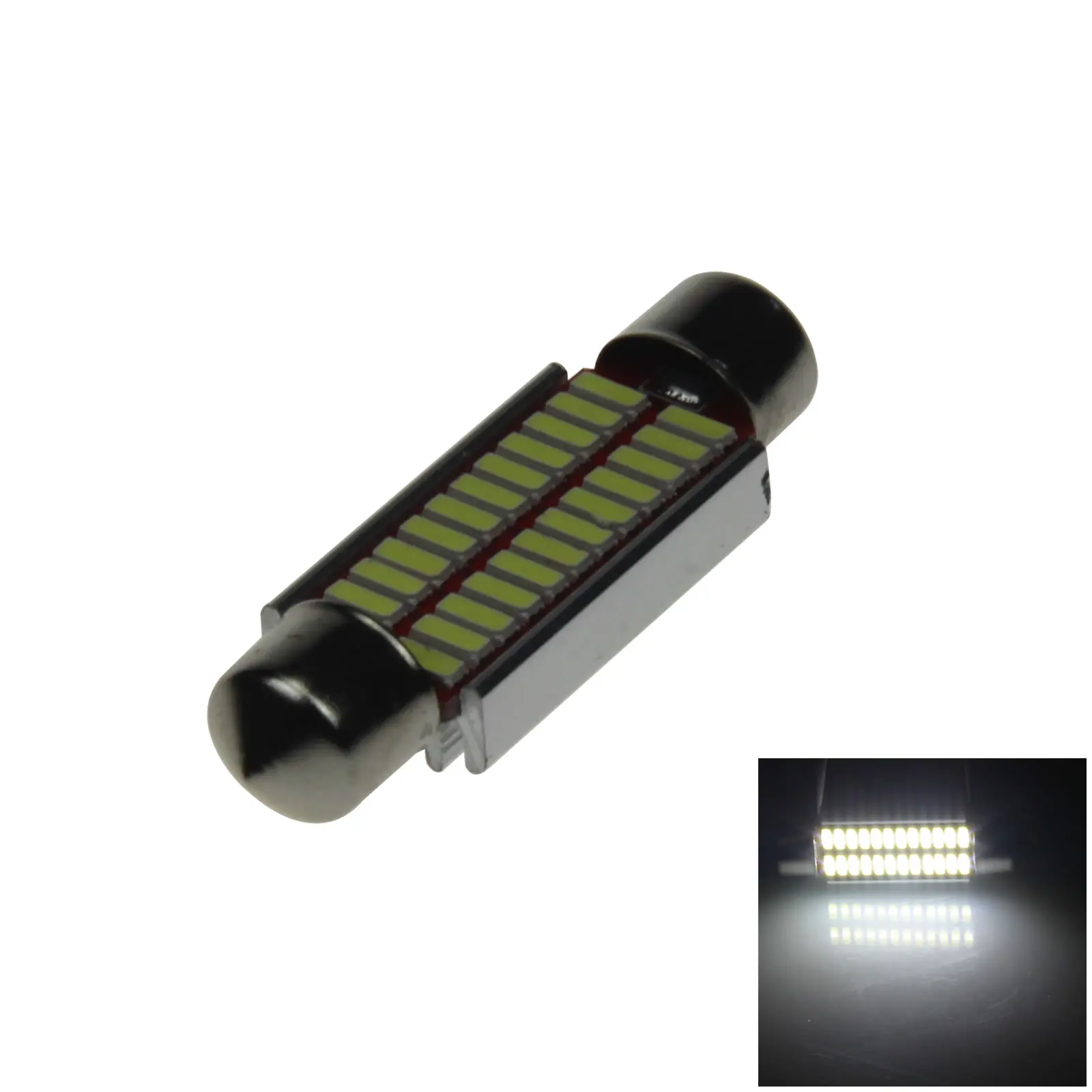 

1x белая Автомобильная гирлянда 42 мм, Фотокарта, Blub 24 излучателя 4014 SMD, фотосессия 212-2 Z20434