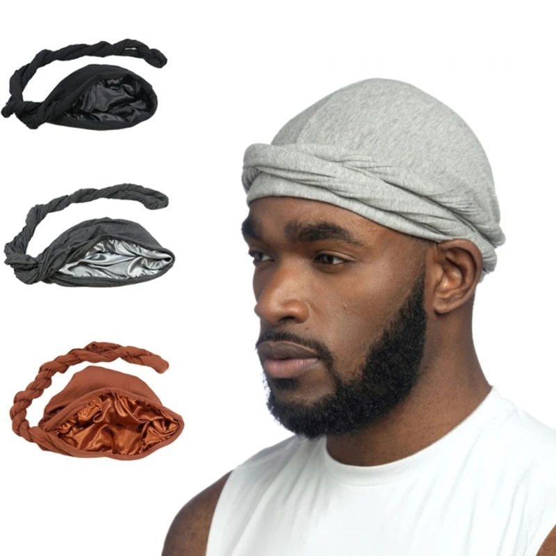 4 PCes turbante para homens Halo turbante durag vintage turbante