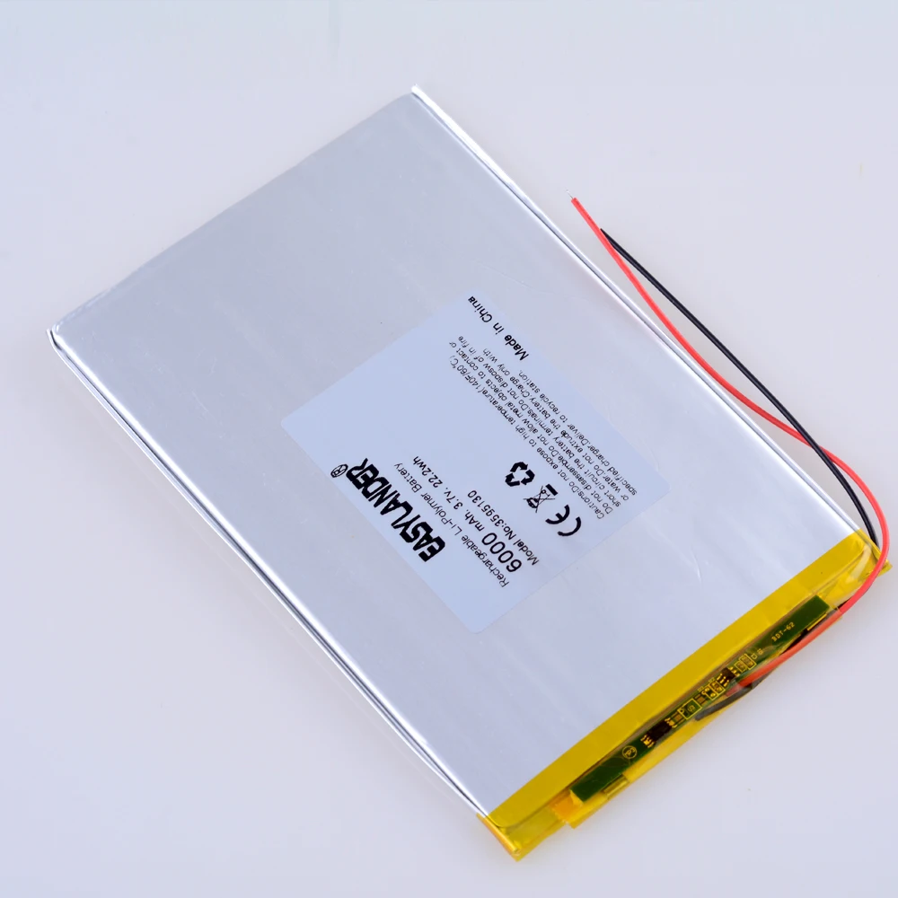 large capacity 3.7V 3595130 6000 mah  rechargeable lithium batteries For  BDF-M107 tablet a 10-inch images - 6