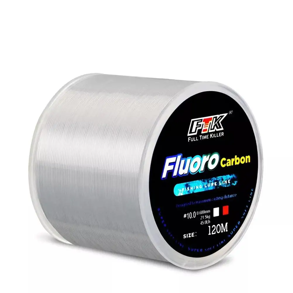 1 Roll 120M Fluorocarbon Coated Fishing Line 5LB-34LB Main Line