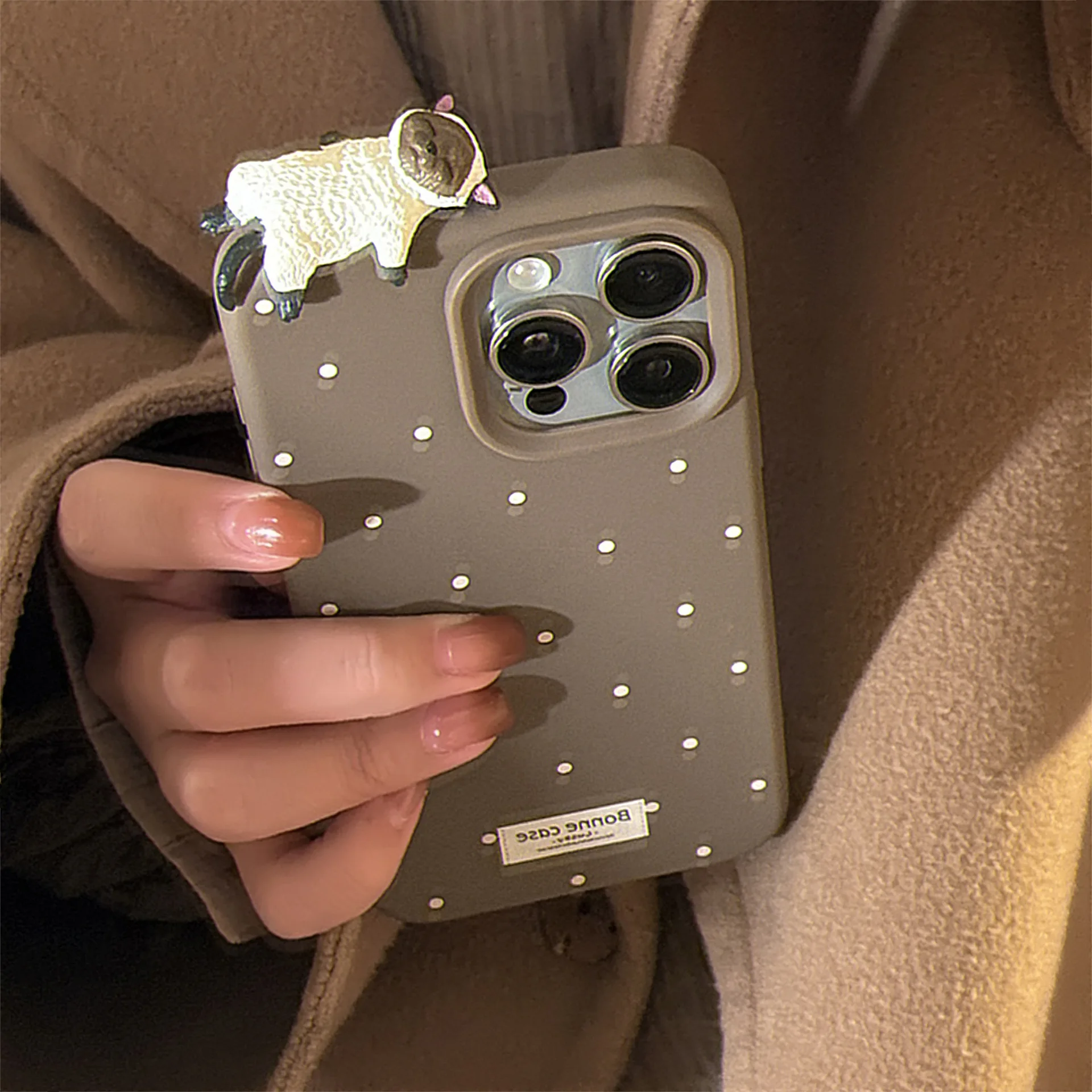 Cute 3D Party Cat Mobile Phone Case 16 15 14promax Soft Polka Dot Design For IPhone 13 12pro 11 Compatible_voghion.com