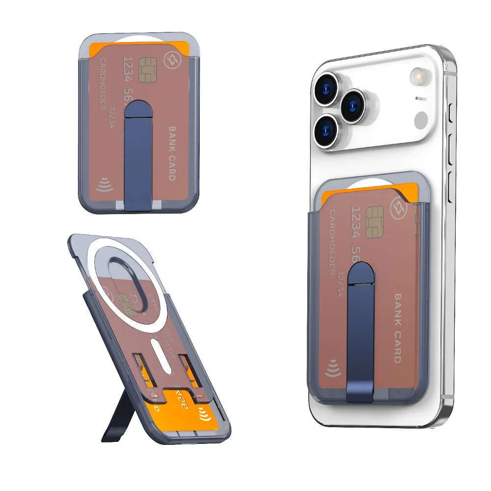 Magnetic Wallet Case with Phone Stand and Credit Card Holder - Vertical Bracket and Card Organizer Cover