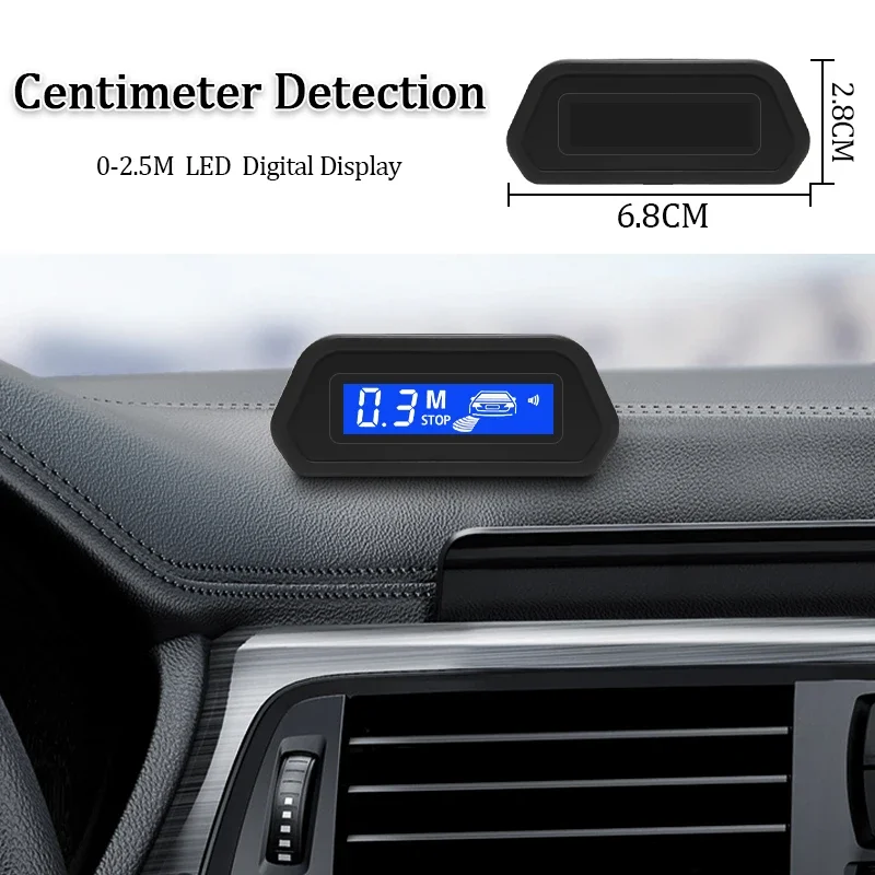 Car Parking Sensor Kit With Auto Parktronic Reverse LED Monitor 4 Sensors Radar
