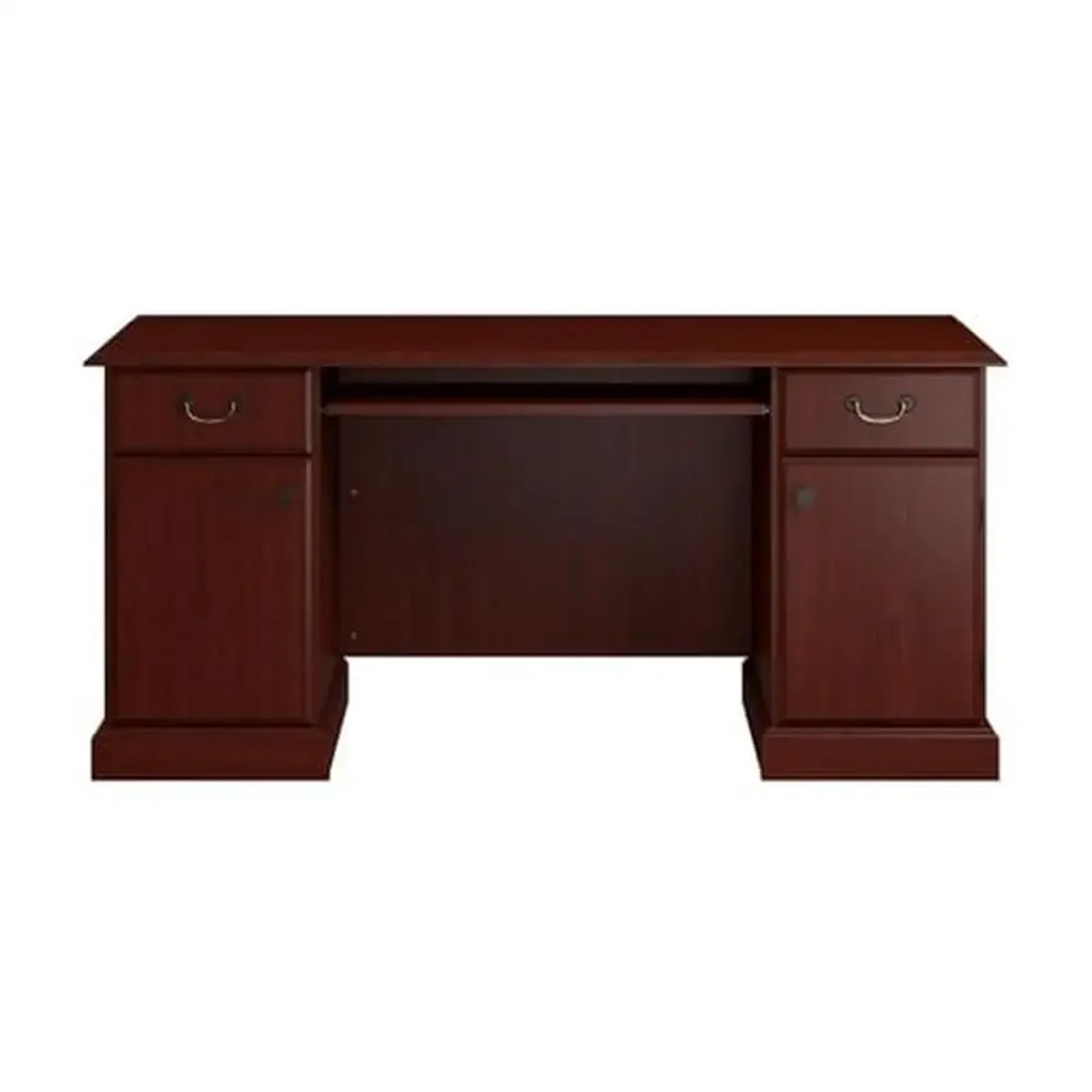 Arlington Computer Desk Storage Keyboard Tray Harvest Cherry Traditional Workspace Professional Office Durable Thermally Fused
