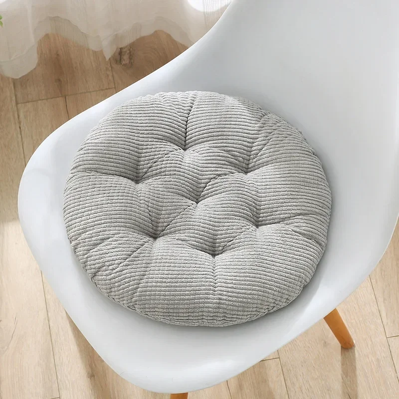 Grey Circular Stool Cushions 30/40/45cm Simple Thickened Corduroy