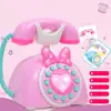 Plastic Electronic Vintage Telephone Landline Kids Pretend Play Early Educational Toy Birthday Gift 5