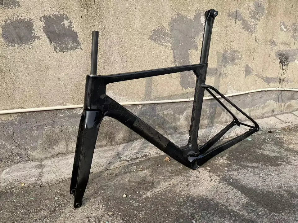 New Model FASTERWAY OSTRO T47A BB Laser Color Naked Carbon Painting Carbon Road Bike Frameset+Fork+Seatpost+Clamp+Headset