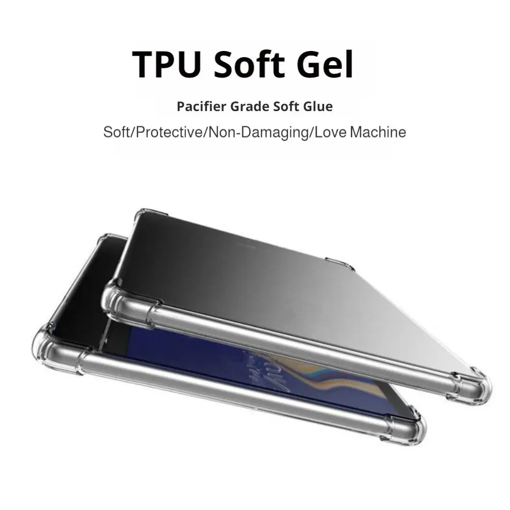 Clear TPU Shock-Absorbing Tablet Case with Reinforced Corners - Transparent Protective Cover