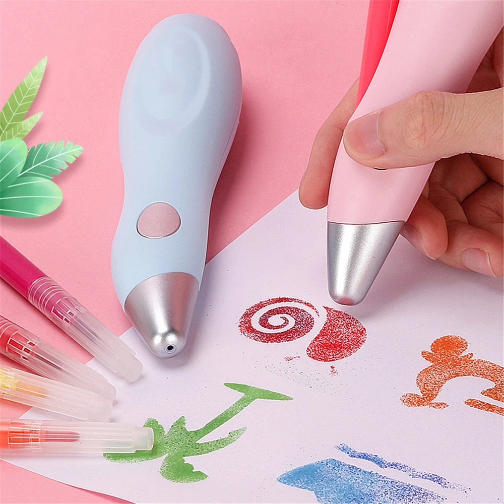 Electric Airbrush Watercolor Pen Set Usb Charging Electric Spray Pen 12