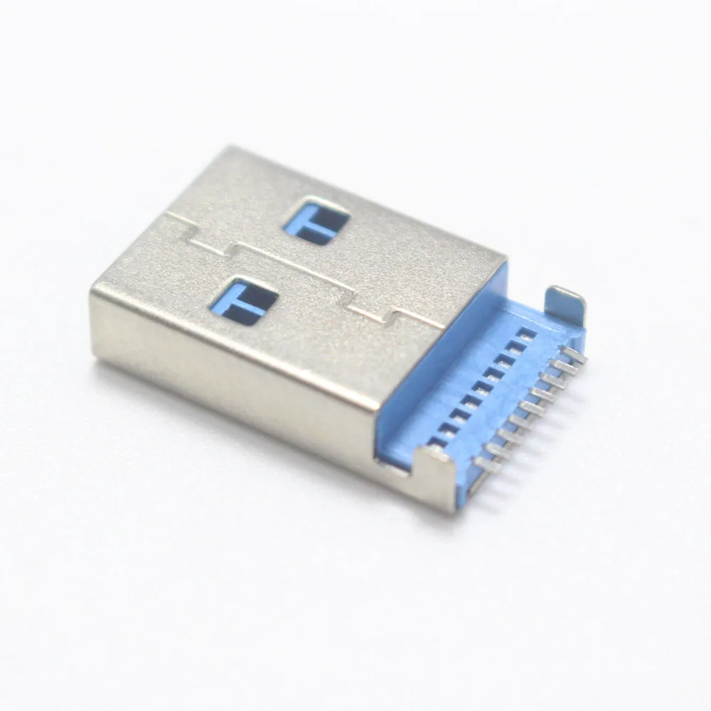 10pcs USB3.0 9P AM USB A 수 플러그 USB Type-A 인터페이스 SMD 용접 파란색 커넥터