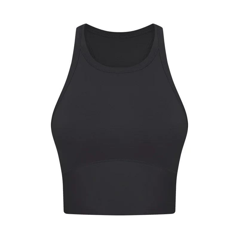 ET Double 6 Lycra Antibacterial Naked Feel Yoga Vest with Chest Mat for Women Shockproof, Collection, Accessory Sports Underwear